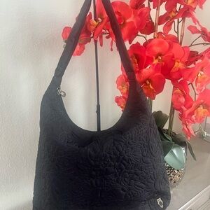 Sakroots Black Floral Hobo Bag